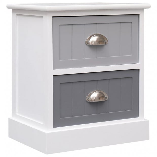Nightstands 2 Pcs Grey 38x28x45 Cm Paulownia Wood Image 2