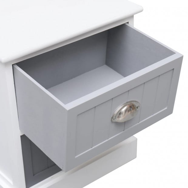Nightstands 2 Pcs Grey 38x28x45 Cm Paulownia Wood Image 6