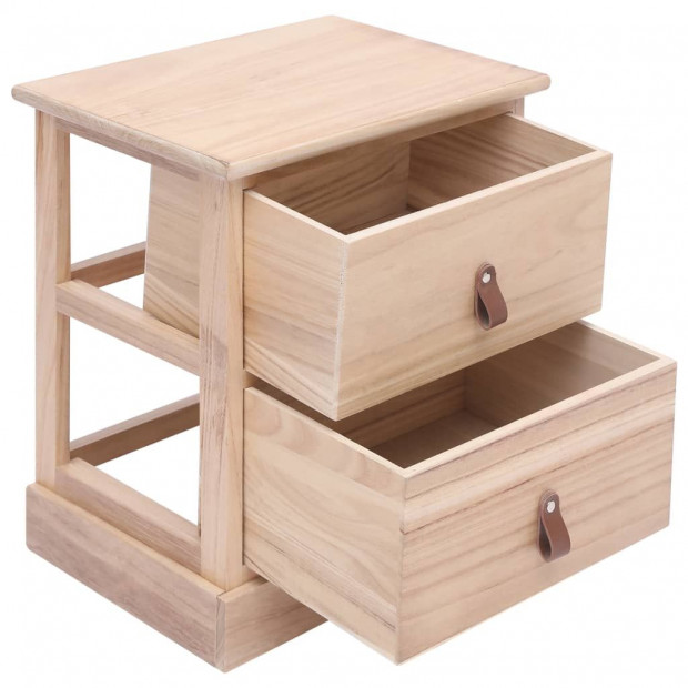 Nightstand 38x28x45 Cm Paulownia Wood Image 2
