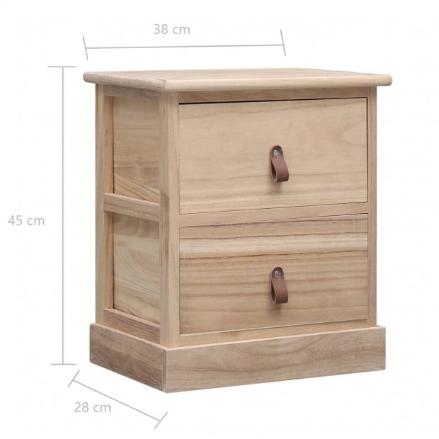 Nightstand 38x28x45 Cm Paulownia Wood Image 6