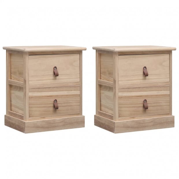 Nightstands 2 Pcs 38x28x45 Cm Paulownia Wood
