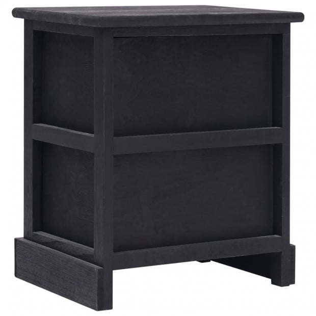 Nightstands 2 Pcs Black 38x28x45 Cm Paulownia Wood Image 5