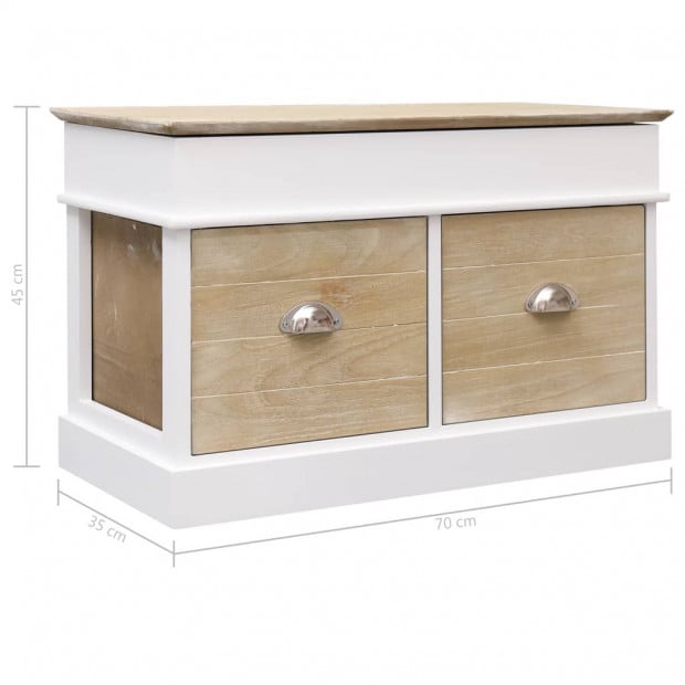 Hall Bench 70x35x45 Cm Paulownia Wood Image 7