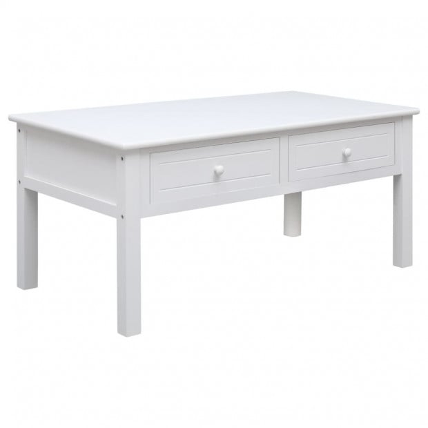 Coffee Table White 100x50x45 Cm Wood