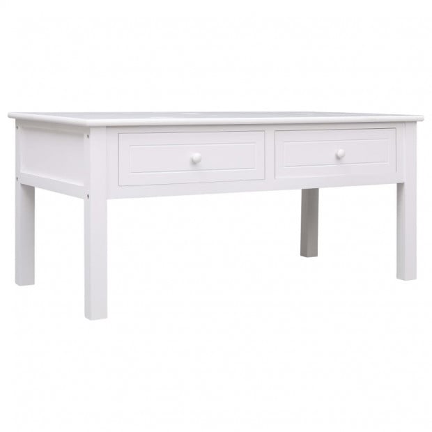 Coffee Table White 100x50x45 Cm Wood Image 2