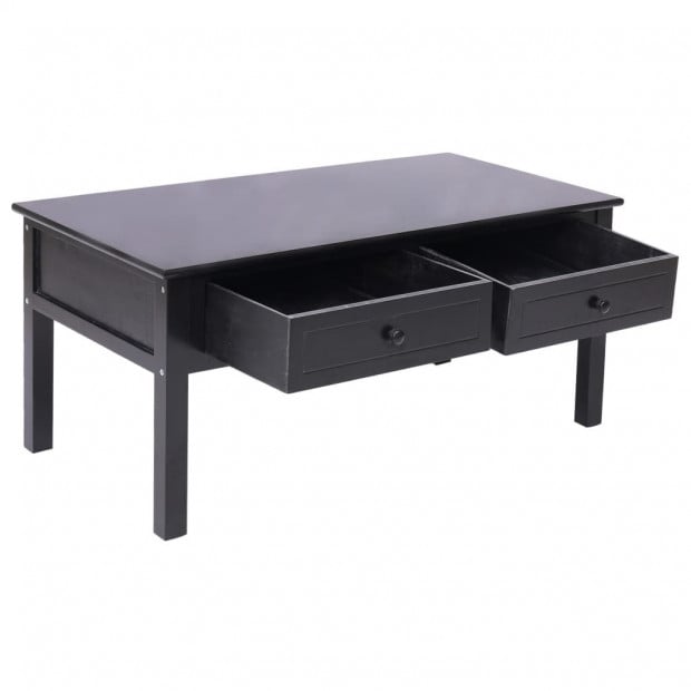 Coffee Table Black 100x50x45 Cm Wood Image 4