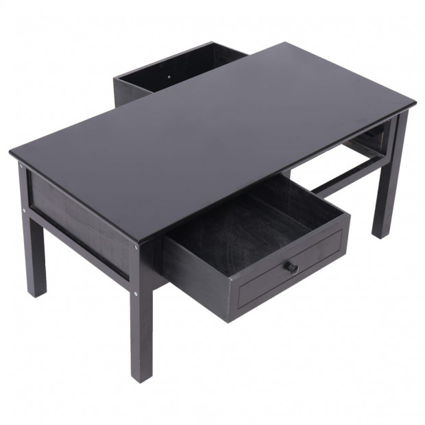 Coffee Table Black 100x50x45 Cm Wood Image 5