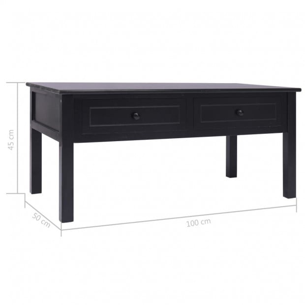 Coffee Table Black 100x50x45 Cm Wood Image 8