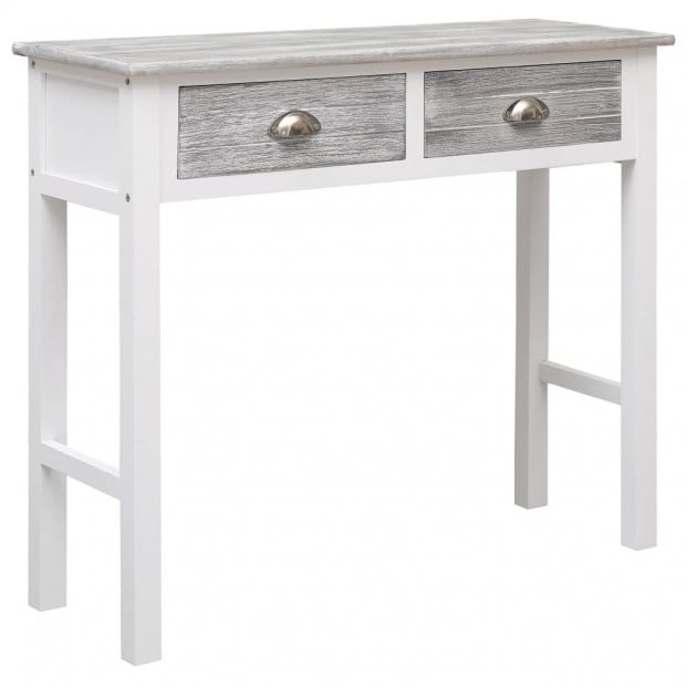 Console Table Grey 90x30x77 Cm Wood Image 2