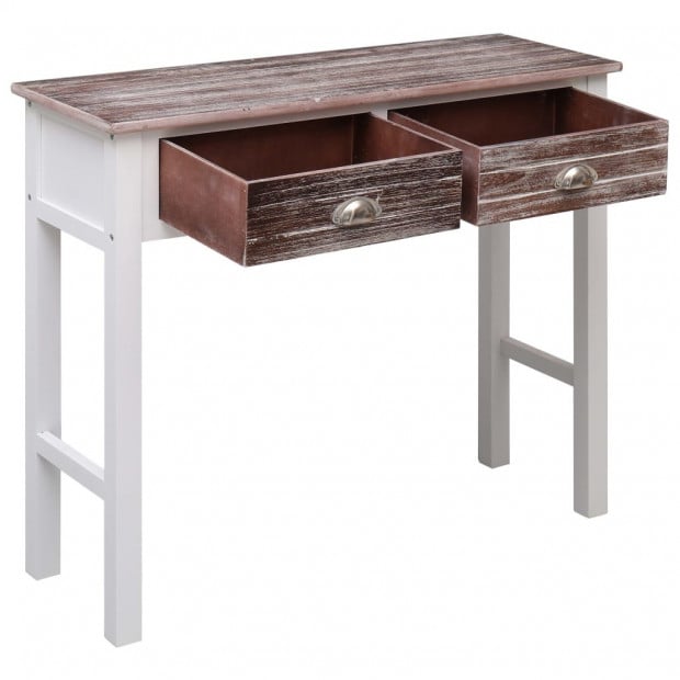 Console Table Brown 90x30x77 Cm Wood Image 3
