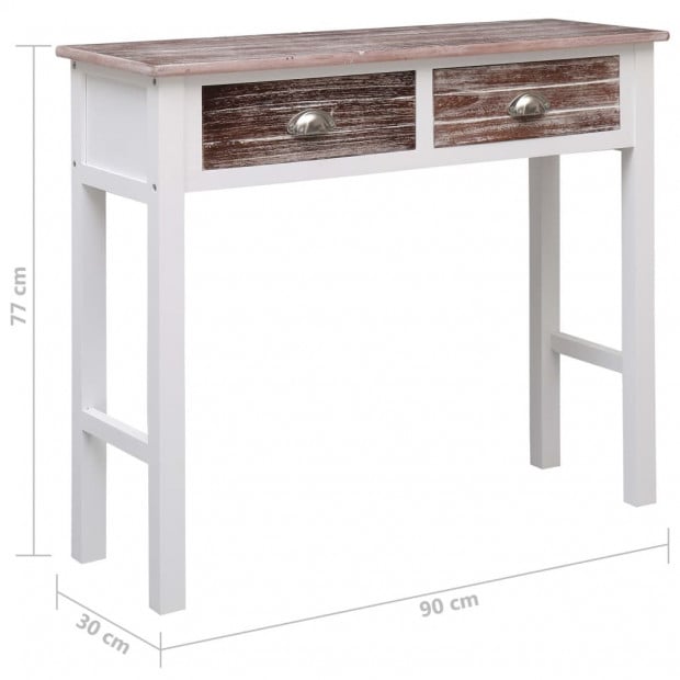 Console Table Brown 90x30x77 Cm Wood Image 8
