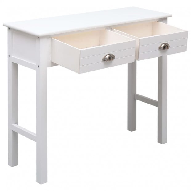 Console Table White 90x30x77 Cm Wood Image 3