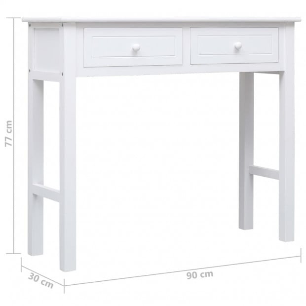 Console Table White 90x30x77 Cm Wood Image 8