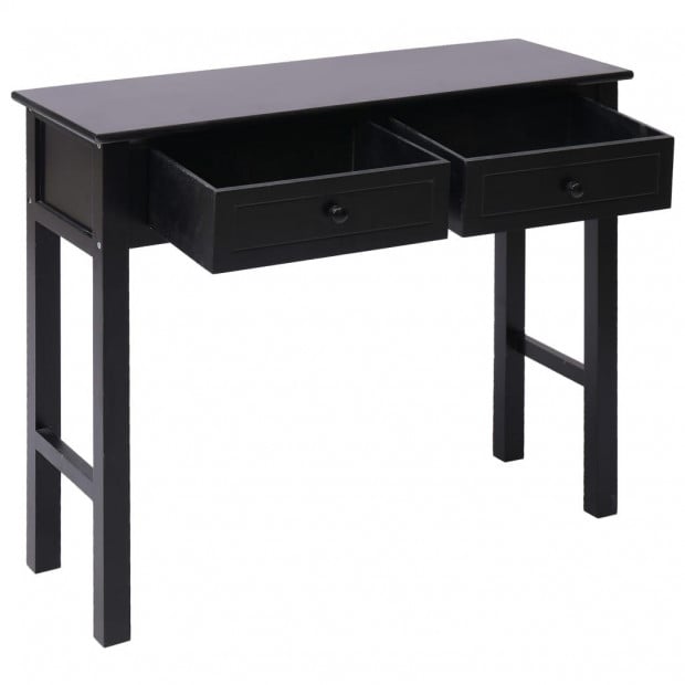 Console Table Black 90x30x77 Cm Wood Image 2