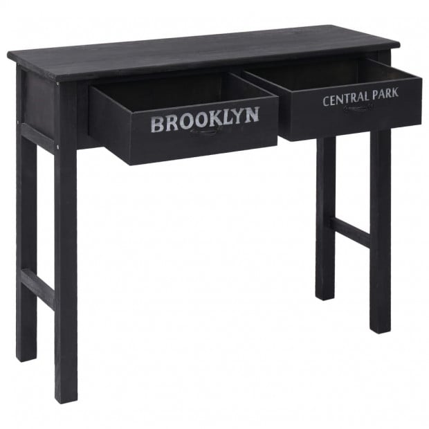 Console Table Black 90x30x77 Cm Wood Image 2