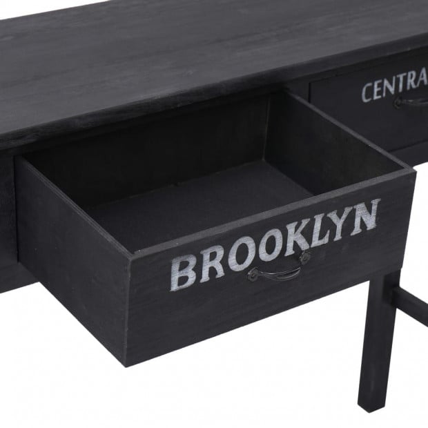 Console Table Black 90x30x77 Cm Wood Image 5