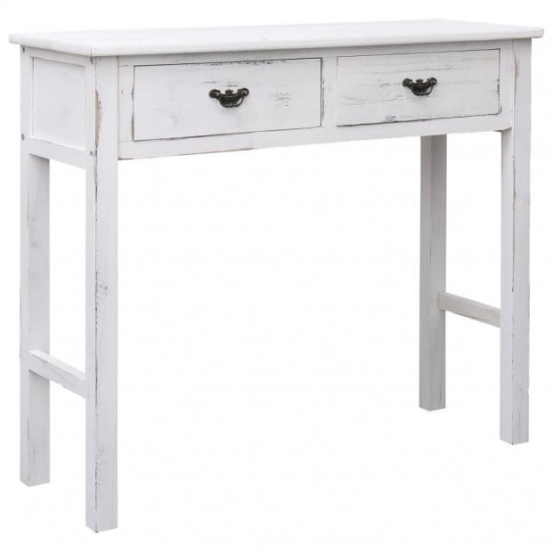 Console Table Antique White 90x30x77 Cm Wood