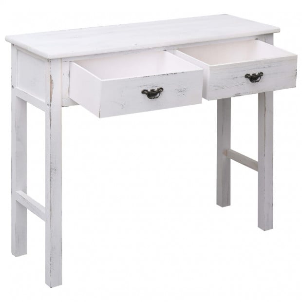 Console Table Antique White 90x30x77 Cm Wood Image 3