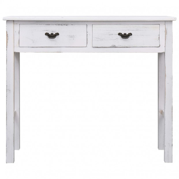 Console Table Antique White 90x30x77 Cm Wood Image 4
