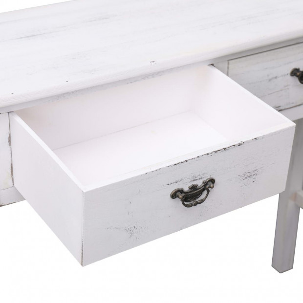 Console Table Antique White 90x30x77 Cm Wood Image 6