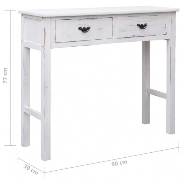 Console Table Antique White 90x30x77 Cm Wood Image 8