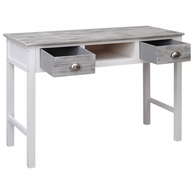 Writing Desk 110x45x76 Cm Wood Grey Image 3