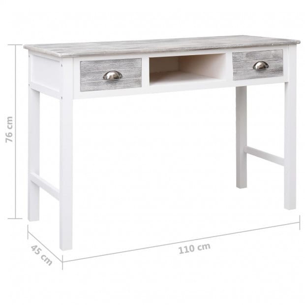 Writing Desk 110x45x76 Cm Wood Grey Image 8