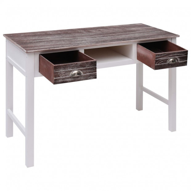 Writing Desk Brown 110x45x76 Cm Wood Image 2