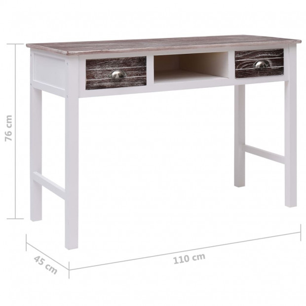 Writing Desk Brown 110x45x76 Cm Wood Image 8