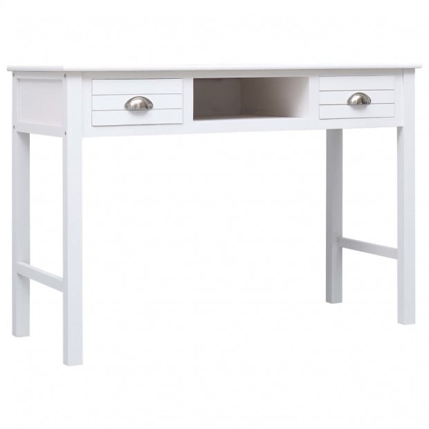 Writing Desk White 110x45x76 Cm Wood Image 2