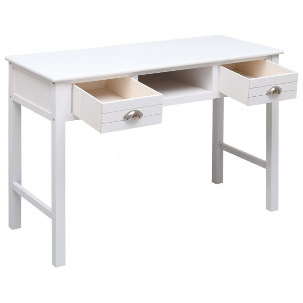 Writing Desk White 110x45x76 Cm Wood Image 3