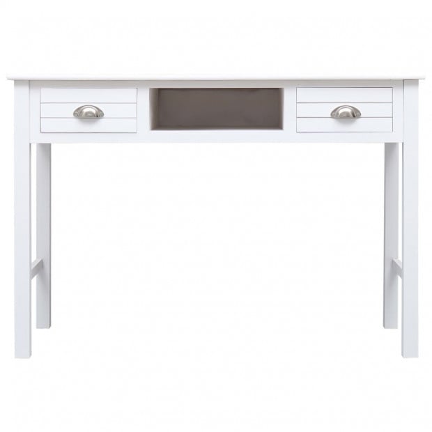 Writing Desk White 110x45x76 Cm Wood Image 4