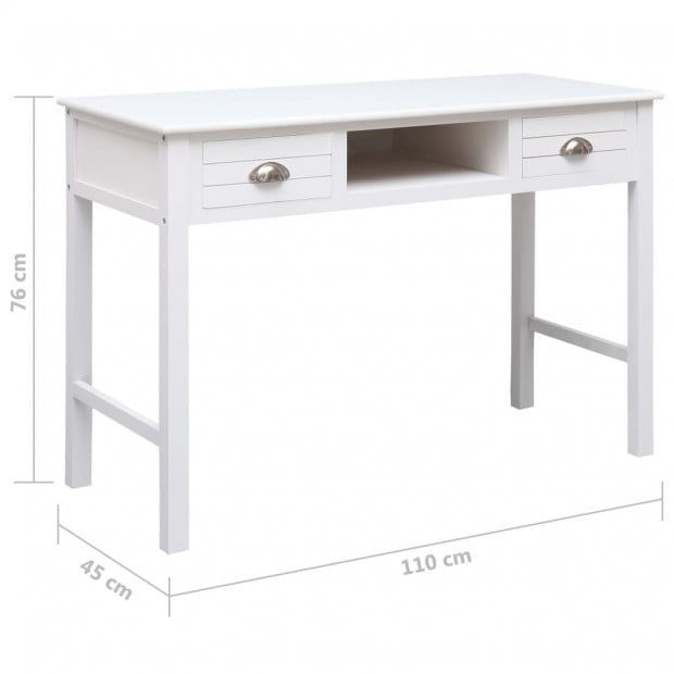 Writing Desk White 110x45x76 Cm Wood Image 9
