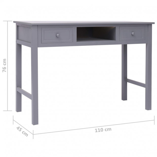 Writing Desk Grey 110x45x76 Cm Wood Image 8