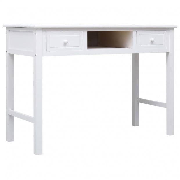 Writing Desk White 110x45x76 Cm Wood Image 2