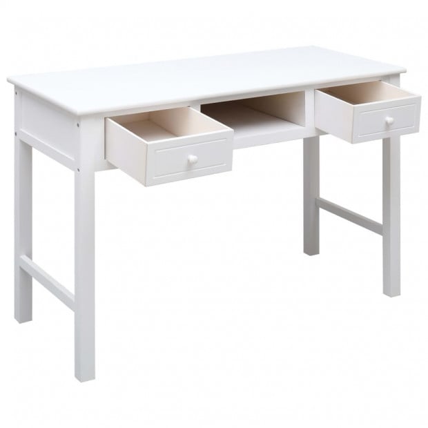 Writing Desk White 110x45x76 Cm Wood Image 3