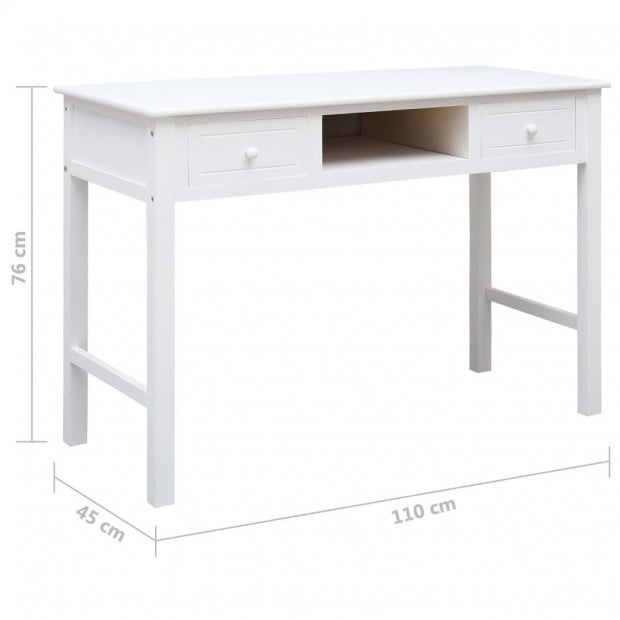 Writing Desk White 110x45x76 Cm Wood Image 9