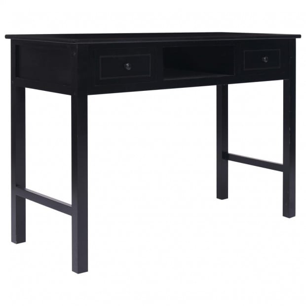 Writing Desk Black 110x45x76 Cm Wood Image 2