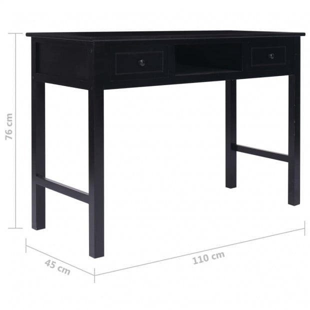 Writing Desk Black 110x45x76 Cm Wood Image 9
