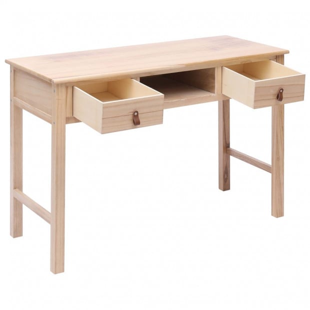 Writing Desk Natural 110x45x76 Cm Wood Image 2