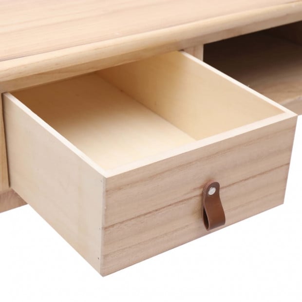 Writing Desk Natural 110x45x76 Cm Wood Image 5