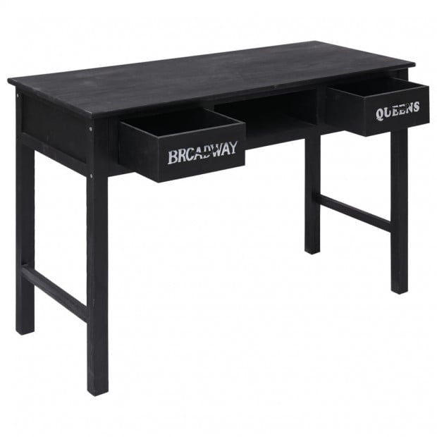 Console Table Black 110x45x76 Cm Wood Image 2