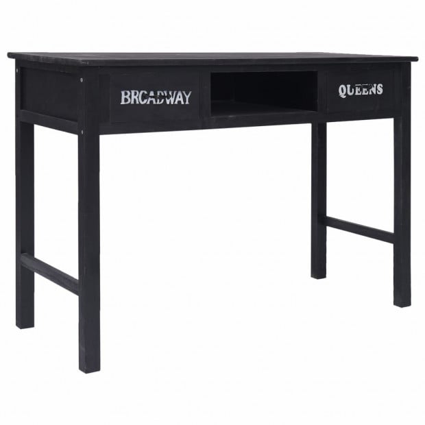 Console Table Black 110x45x76 Cm Wood Image 3