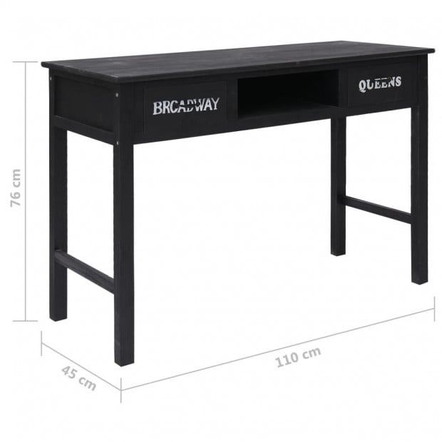 Console Table Black 110x45x76 Cm Wood Image 9