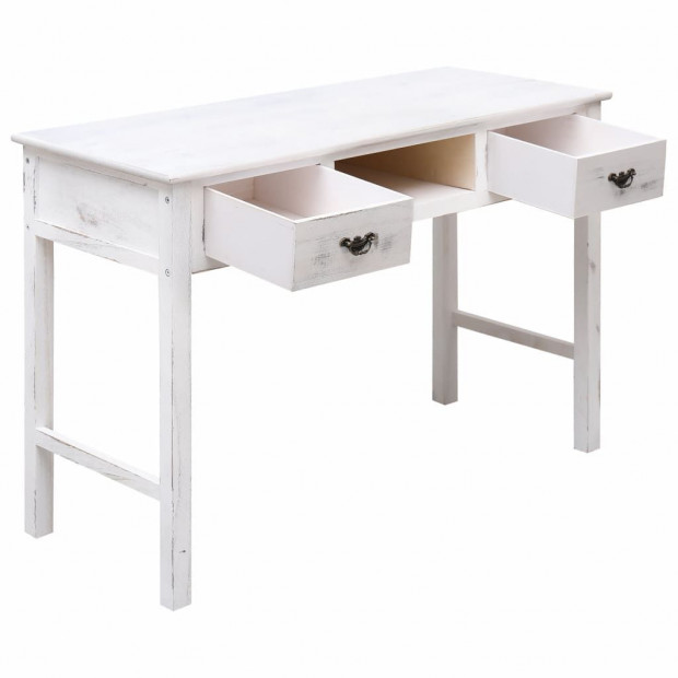 Console Table Antique White 110x45x76 Cm Wood Image 2