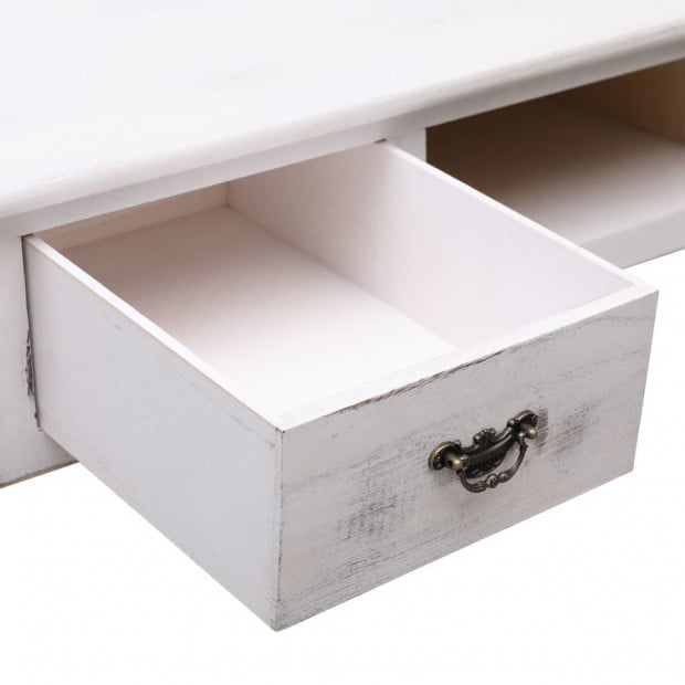 Console Table Antique White 110x45x76 Cm Wood Image 6