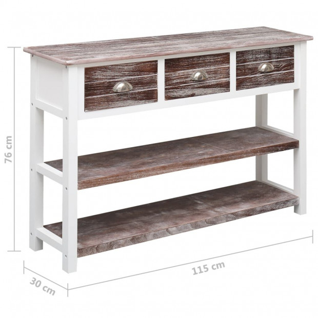 Sideboard Antique Brown 115x30x76 Cm Wood Image 8