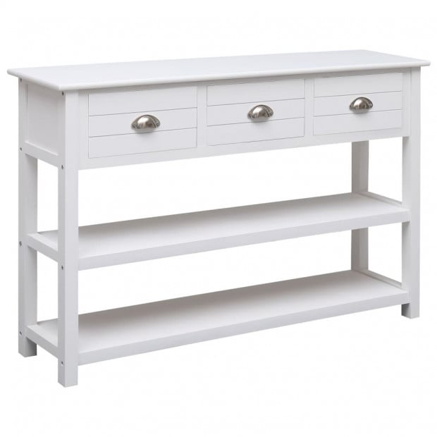 Sideboard White 115x30x76 Cm Wood