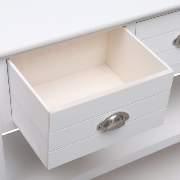 Sideboard White 115x30x76 Cm Wood Image 2
