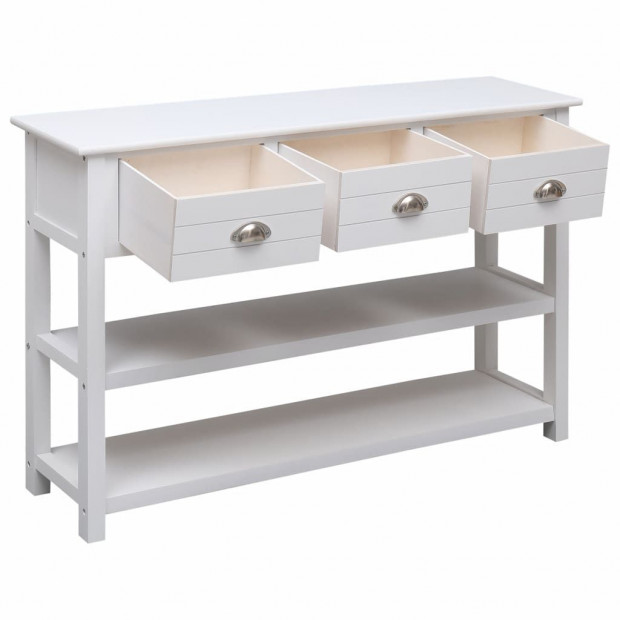 Sideboard White 115x30x76 Cm Wood Image 3